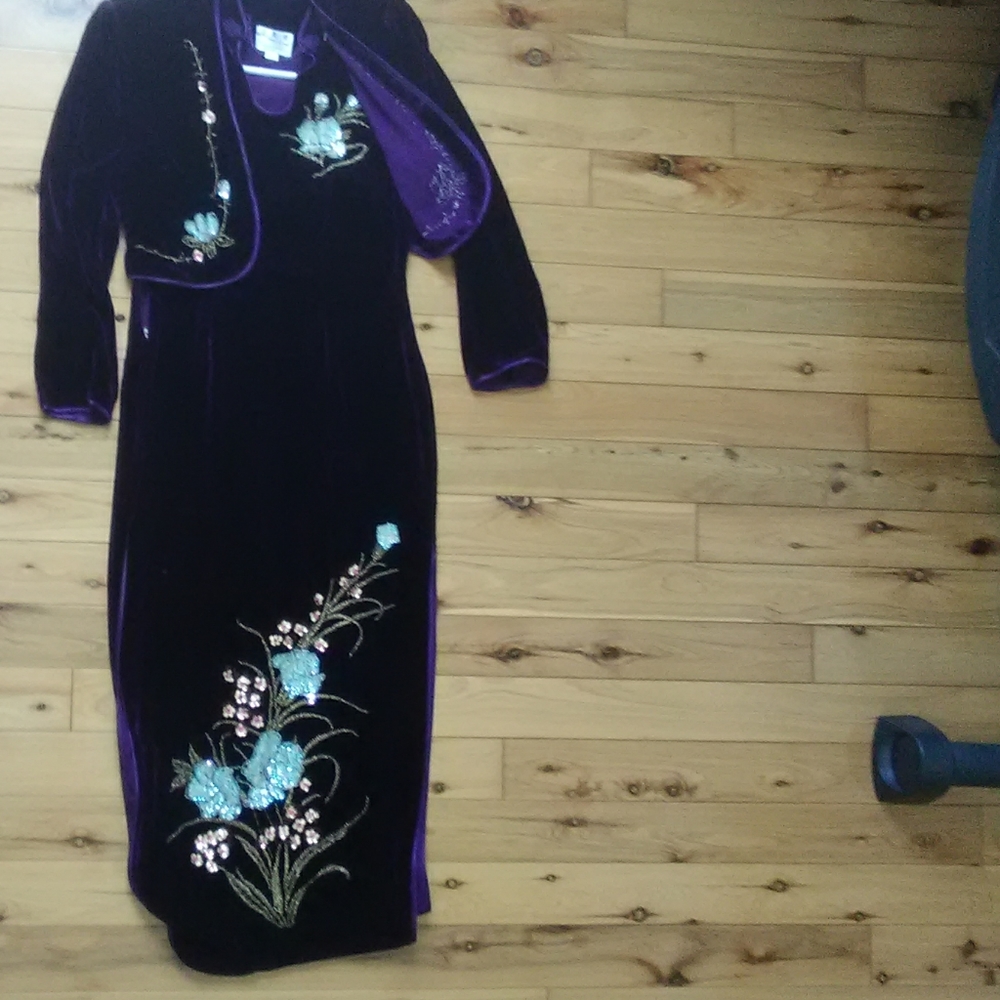 Purple velvet dress